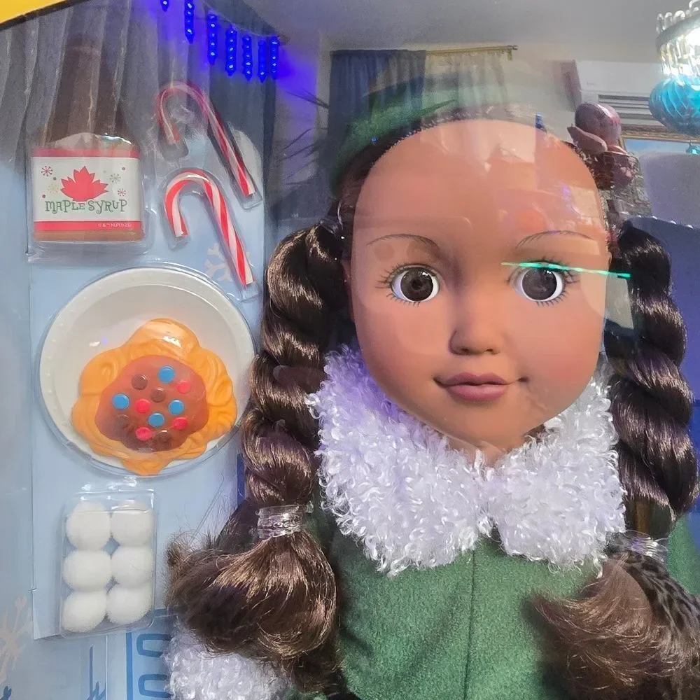 My Life As Buddy Elf Christmas Dark Brunette Color Changing Pasta New 18” Doll